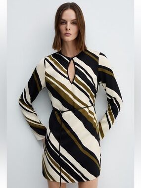 MANGO BELT STRIPED DRESS